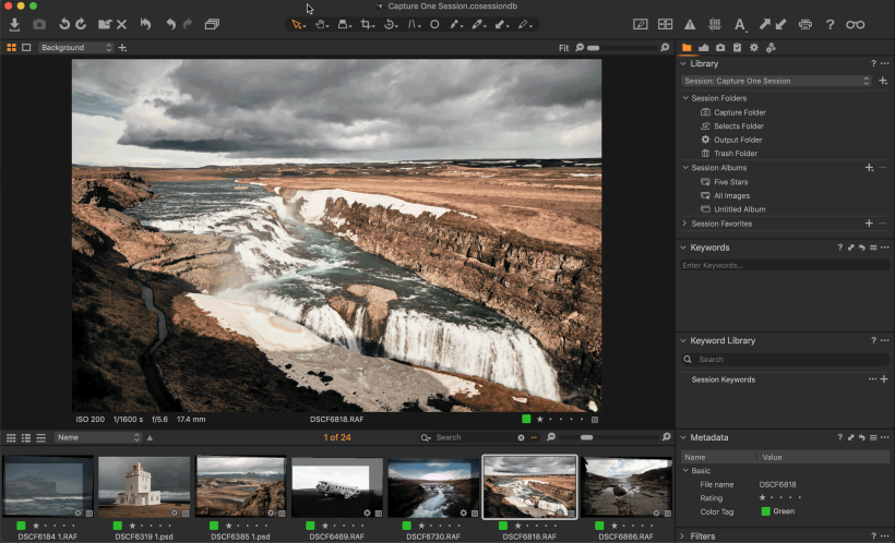 Capture One user interface