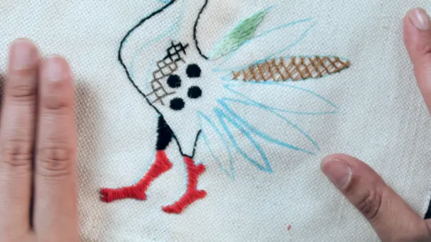 Embroidery Tutorial: Herringbone Stitch 12