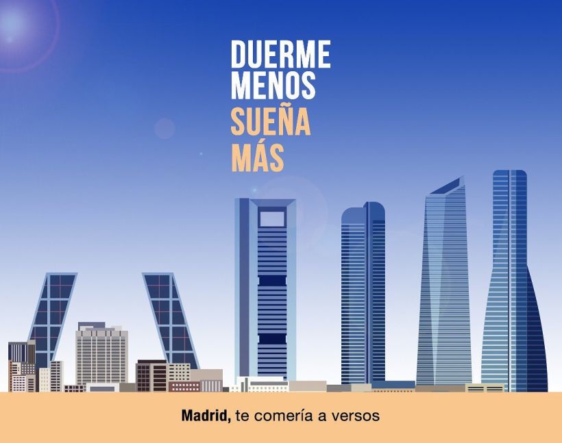 Ilustración gráfica de Madrid,  #madridtecomeriaaversos  -1