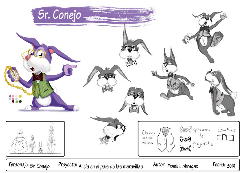 Alicia y Sr Conejo,Mi Proyecto del curso: Ilustración y diseño de personajes para cuentos infantiles 3
