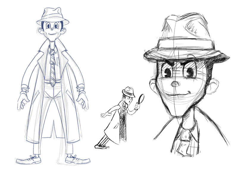 Inspector Eugene Durham,Mi Proyecto del curso: Diseño de personajes retro para animación 0