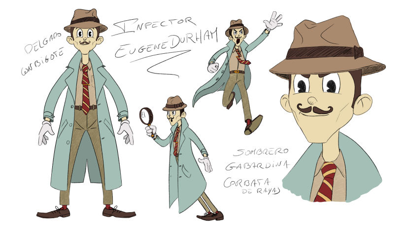Inspector Eugene Durham,Mi Proyecto del curso: Diseño de personajes retro para animación 1