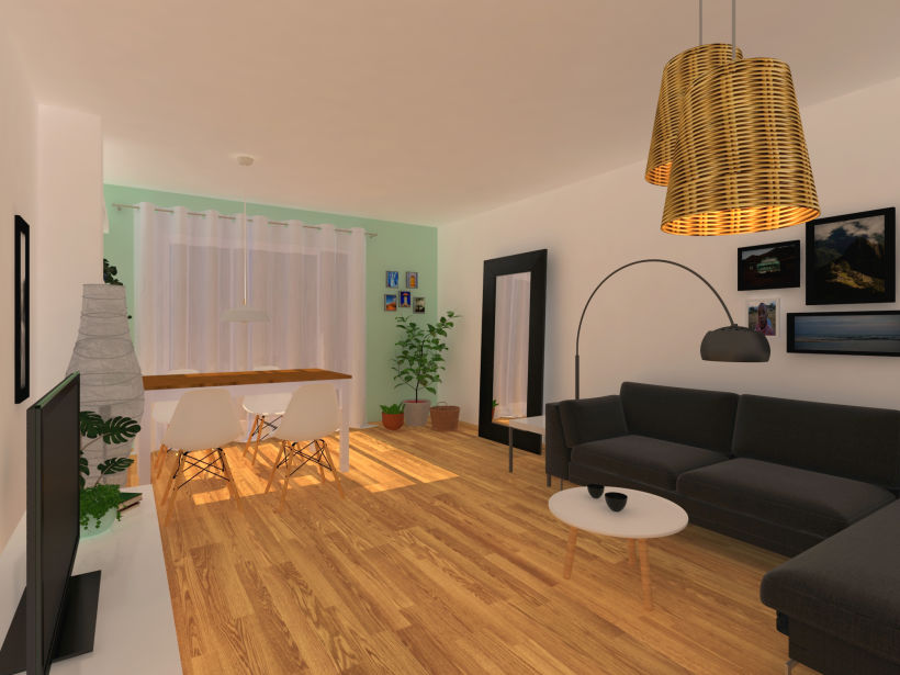 Diseño y redestribución de salon para vivienda 1