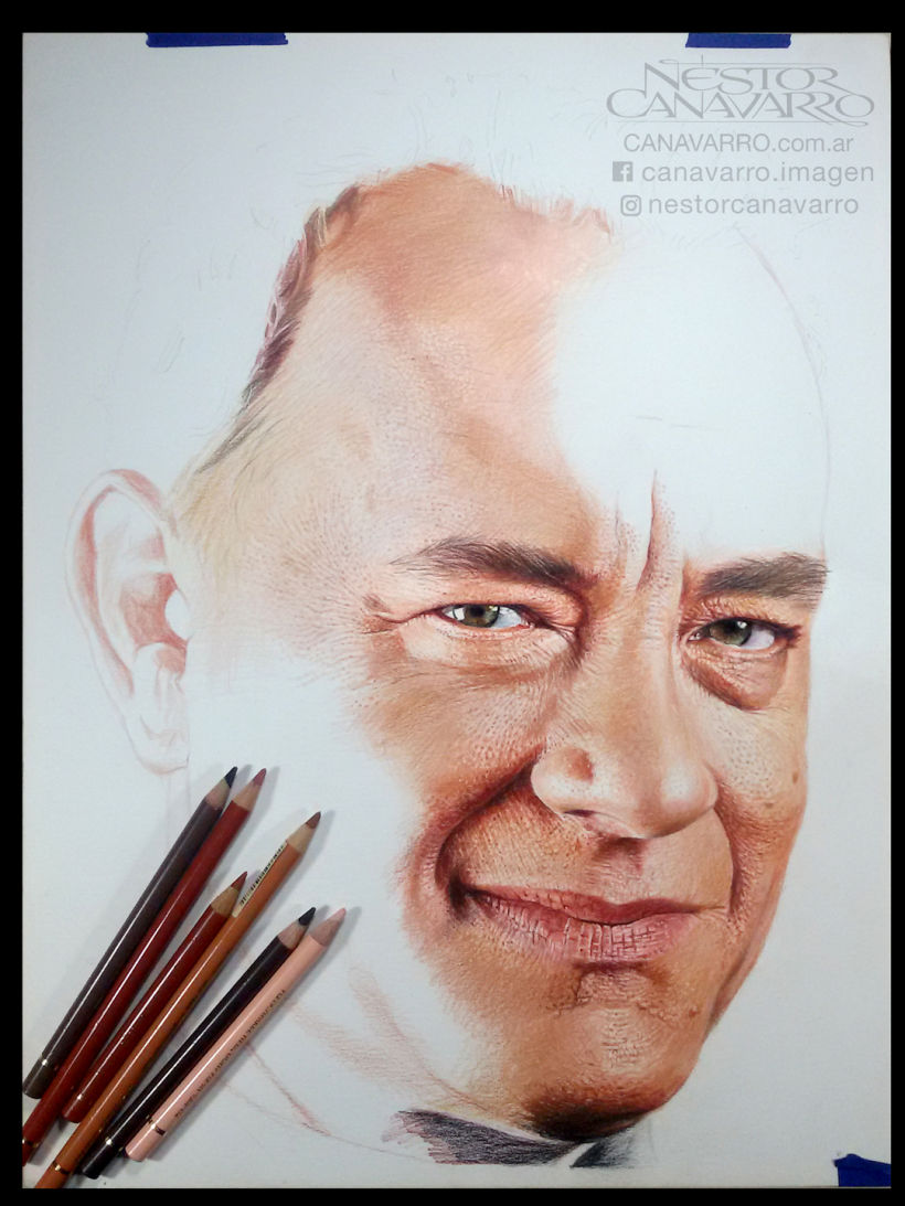 Tom Hanks en lápices de colores 3