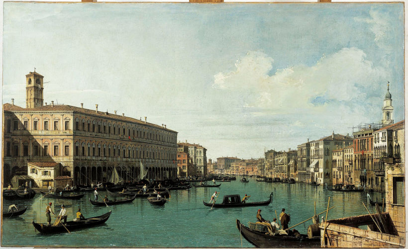 Canaletto, Il. (Siglo XVIII). El Gran Canal visto desde el Puente Rialto [Pintura]. París, Museo Cognacq-Jay