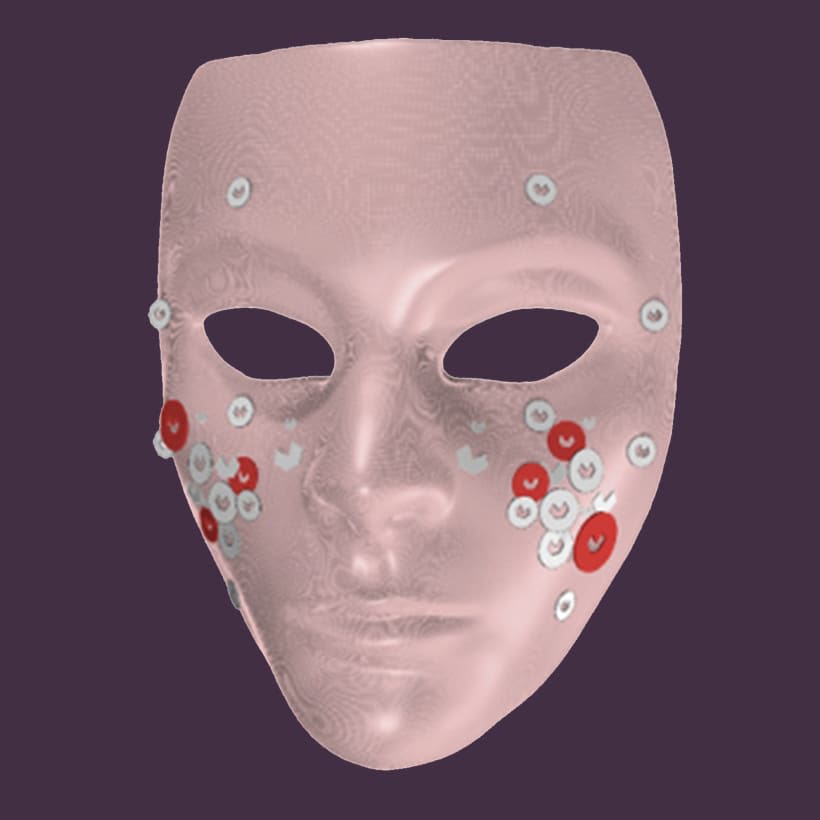 Malha de rosto tridimensional utilizada para criar o filtro