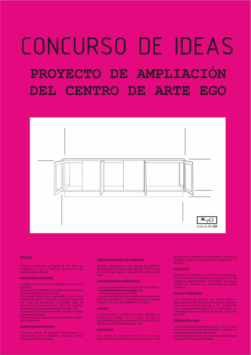Cartel _ Proyecto artístico "Se amplia Museo. Concurso de ideas ampliación Museo EGO. año 2004