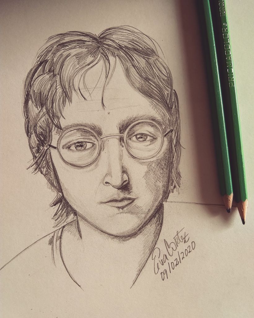 John Lennon, mi 8vo retrato a lápiz, Febrero 2020