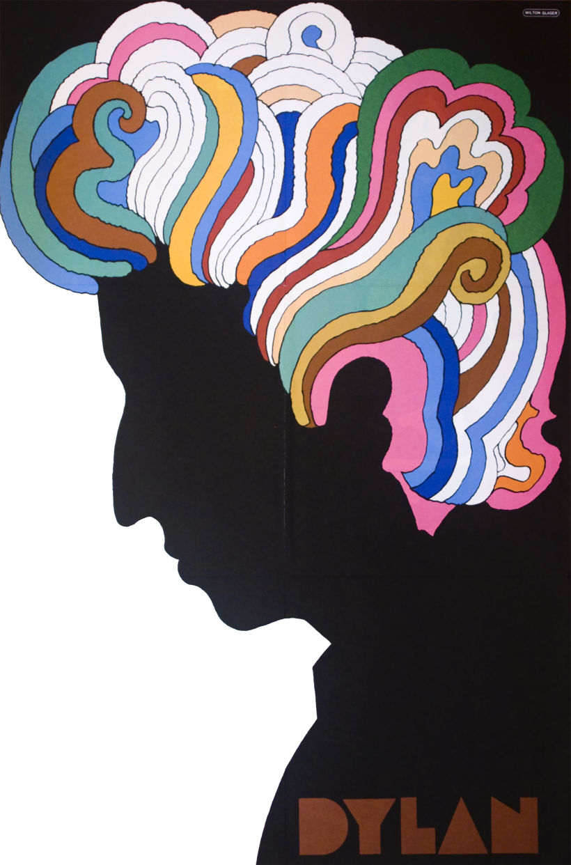 Milton Glaser, póster para Bob Dylan's Greatest Hits, 1966.