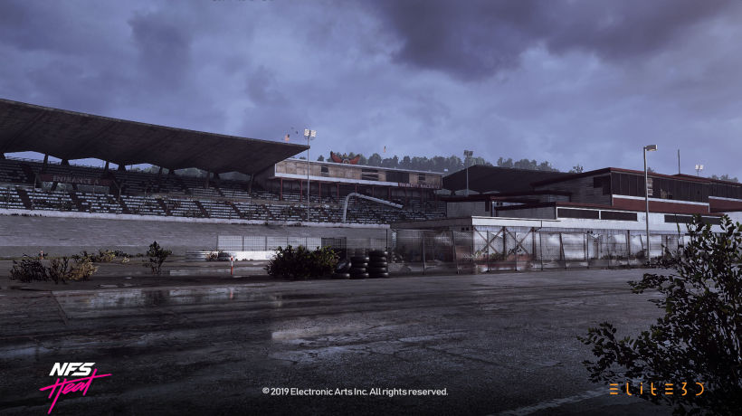 Need for Speed Heat - Speedway and Prison - Environment and Prop Art 1