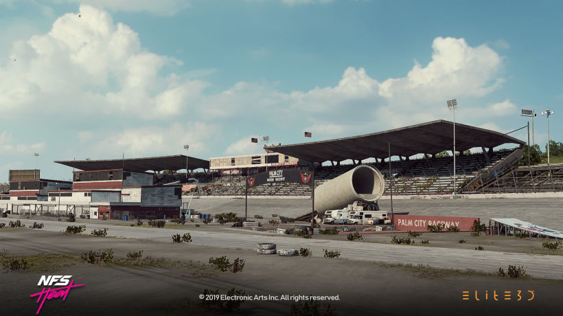 Need for Speed Heat - Speedway and Prison - Environment and Prop Art 5