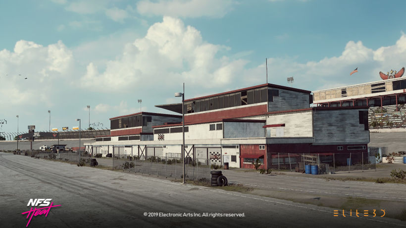 Need for Speed Heat - Speedway and Prison - Environment and Prop Art 4