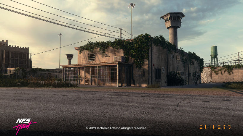 Need for Speed Heat - Speedway and Prison - Environment and Prop Art 7