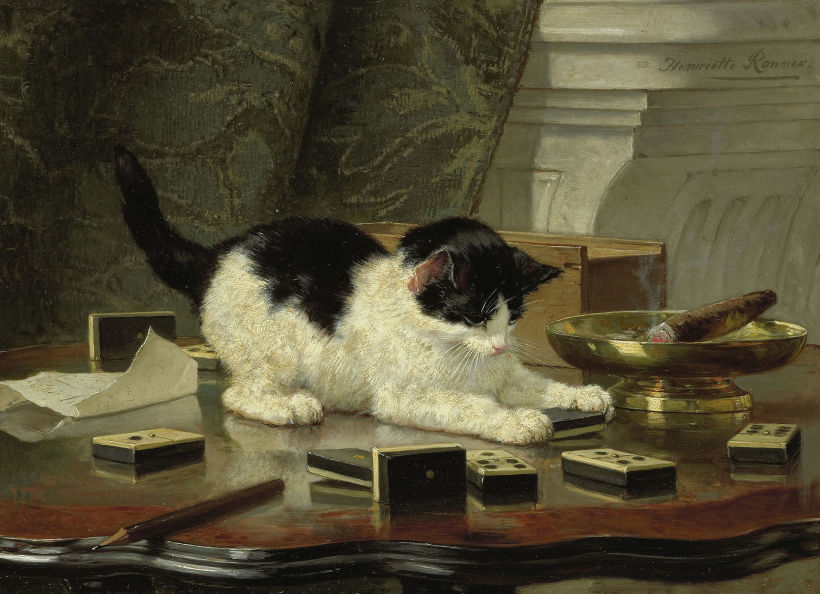 Henriëtte Ronner-Knip, Kitten’s Game, (ca. 1860)