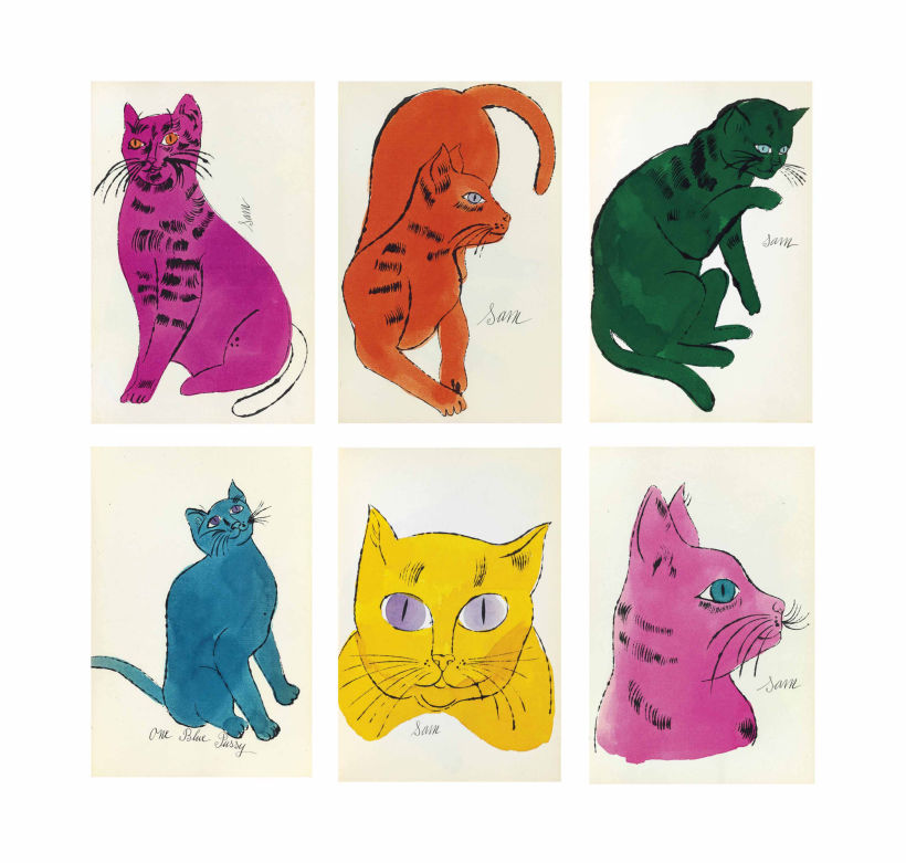 Andy Warhol, 25 Cats Name Sam and One Blue Pussy (1954)
