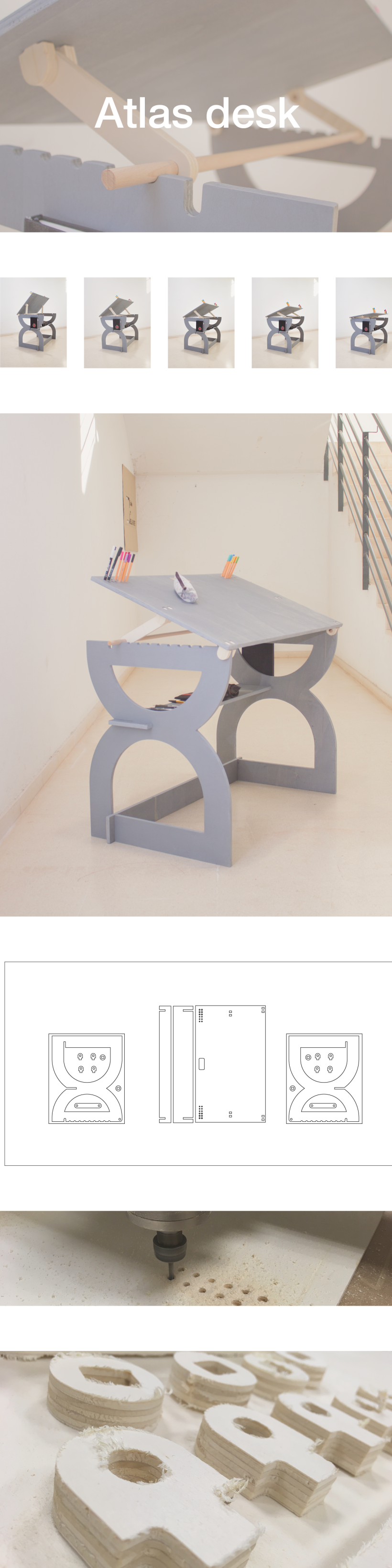 Escritorio Atlas / Diseño de mobiliario y corte CNC 1