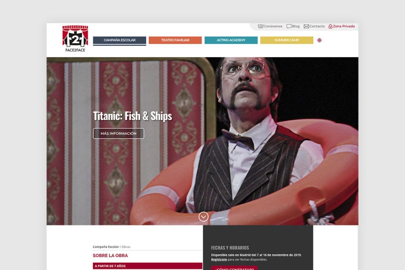 Diseño web: Face 2 Face Teatro en Inglés 4