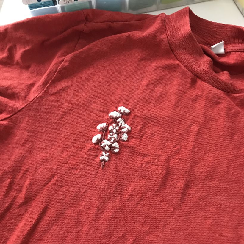Embroidery on a cotton t-shirt 1