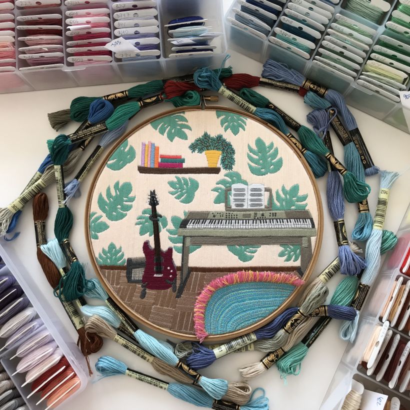 Music room embroidery 1
