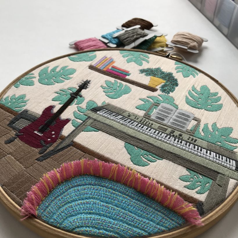 Music room embroidery 2