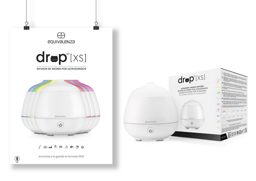 DROP XS: diseño de logotipo y packaging. Arte de imagen visual.