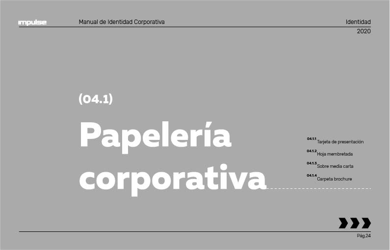 Mi Proyecto del curso: Desarrollo de un manual de identidad corporativa Impulse 20