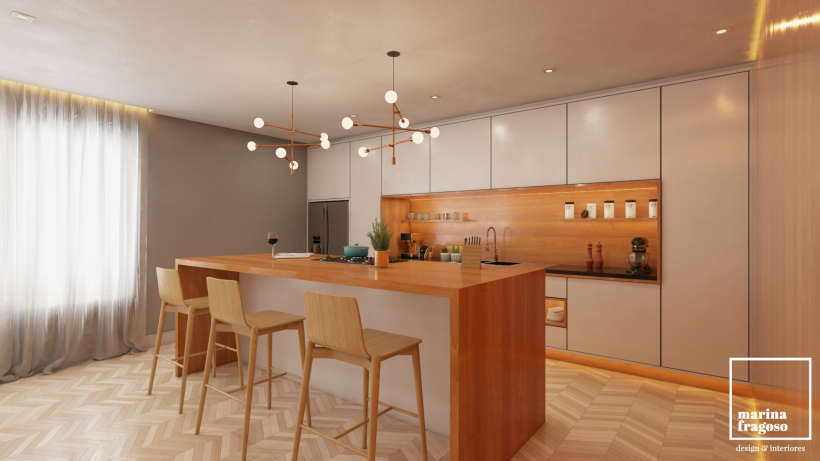 Modern Kitchen and Living - My first interior project 5