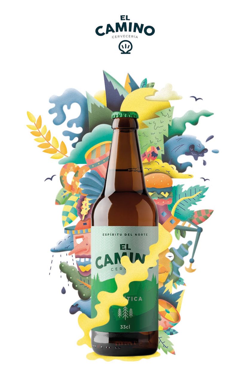 Cartel publicitario para Cerveza El Camino (Santander) 2