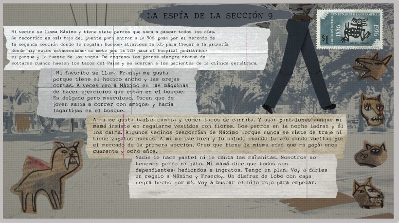 Postal 2. Ilustración María García Ibañez. Relato/Guion La espía de la sección 9 por Alejandra Moffat en base a entrevistas. 