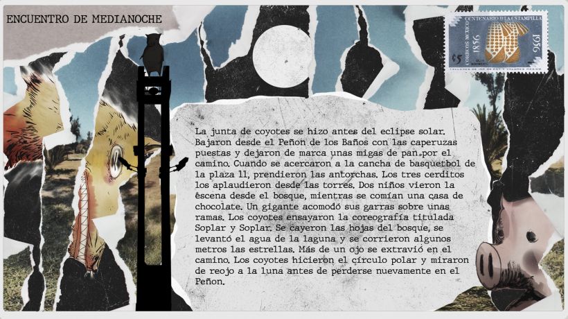 Postal 8. Ilustración María García Ibañez. Relato/Guion Encuentro de Medianoche por Alejandra Moffat en base a entrevistas.