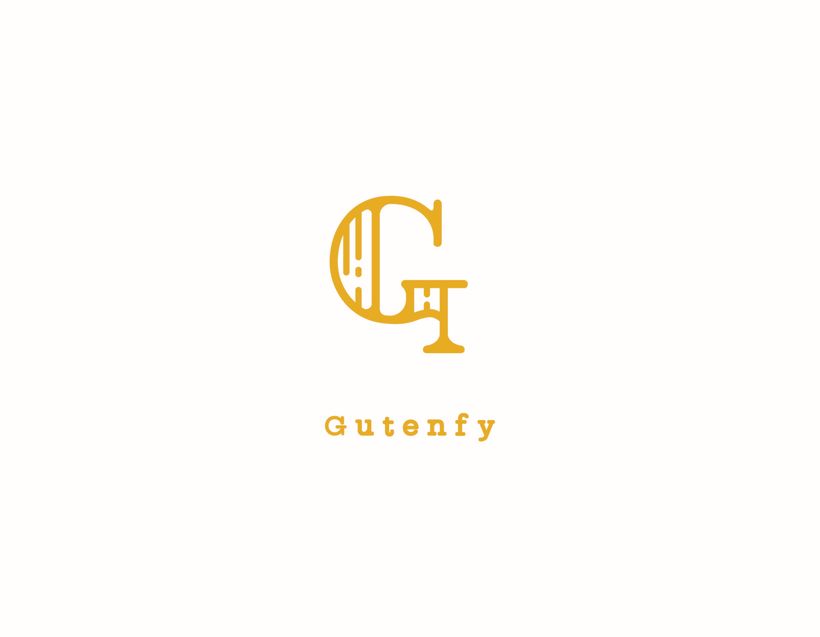 Mi Proyecto del curso: Creación de un logotipo original desde cero para la empresa Gutenfy, una plataforma que pone a disposición del usuario las herramientas necesarias para imprimir tus documentos online. 2