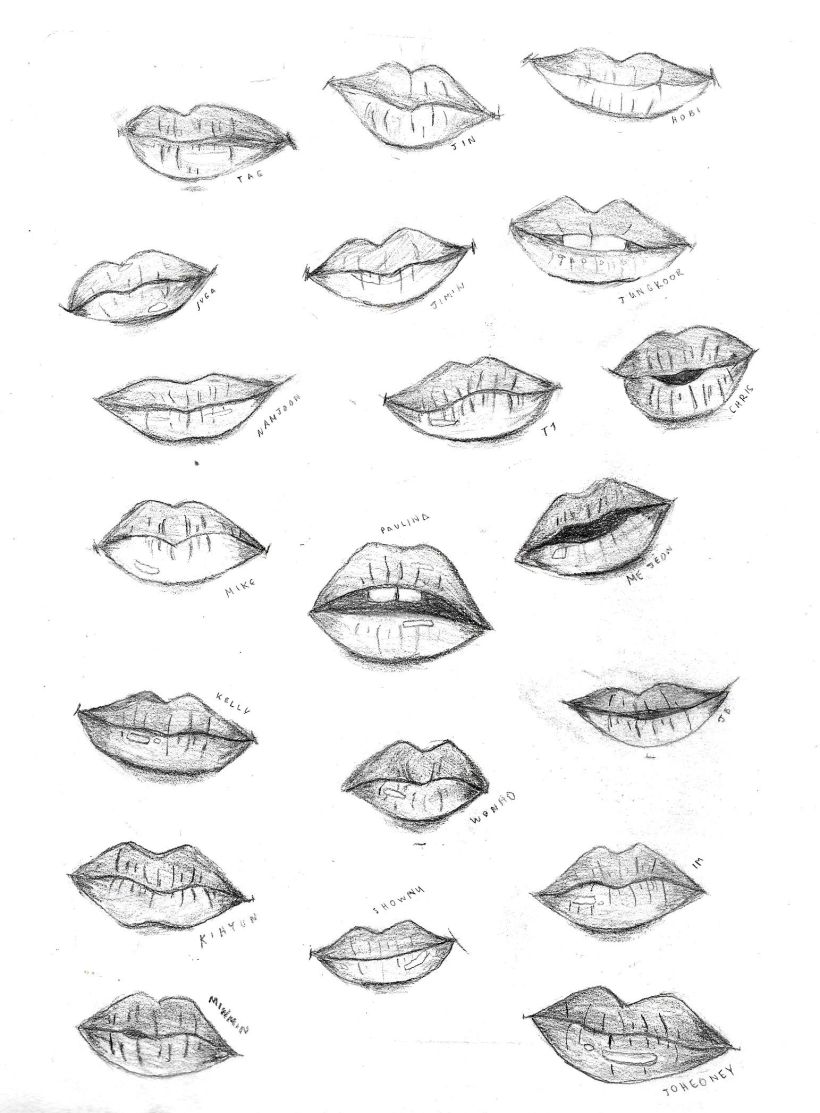 Mi otro tema fue labios, igual aprendí a como dibujarlos.