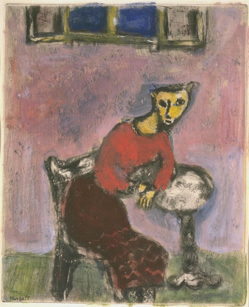 Marc Chagall, O gato transformado em mulher (ca. 1928-1937)