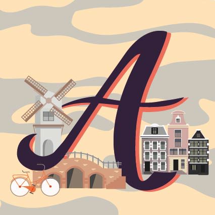 Proyecto Abecedario inspirado en ciudades. Amsterdam. 