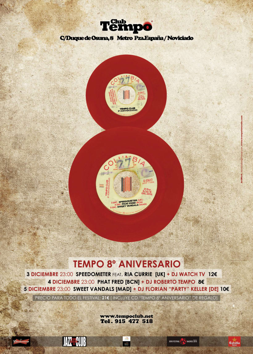 Cartel | 8º Aniversario Tempo Club | Domestika