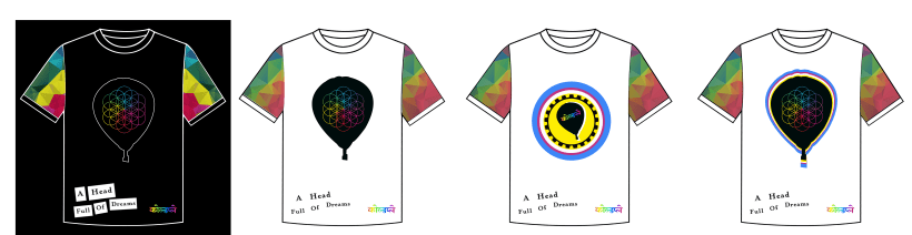 Diseños de playeras concurso de Coldplay Domestika
