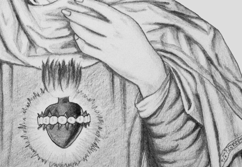  Detalle   imagen facil dibujos a lapiz de la virgen