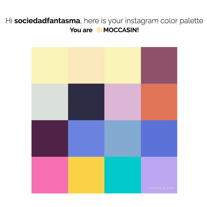 Calcula tu paleta de colores de Instagram | Domestika