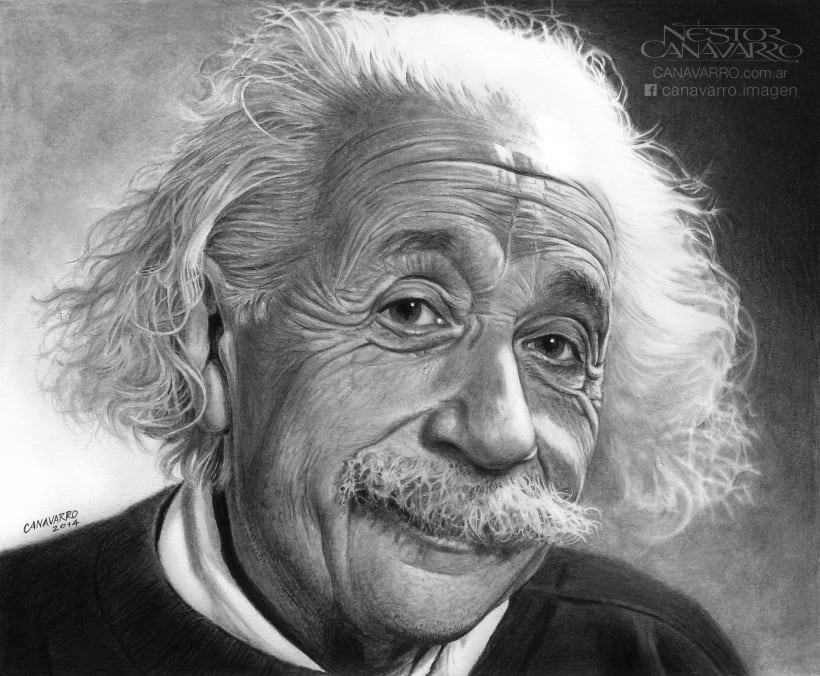 Albert Einstein en Lápices de Grafito | Domestika