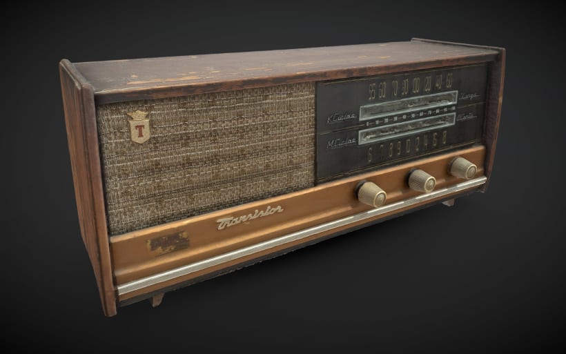 Agacharse Devastar Albardilla Radio antigua a transistores hecha con fotogrametría | Domestika