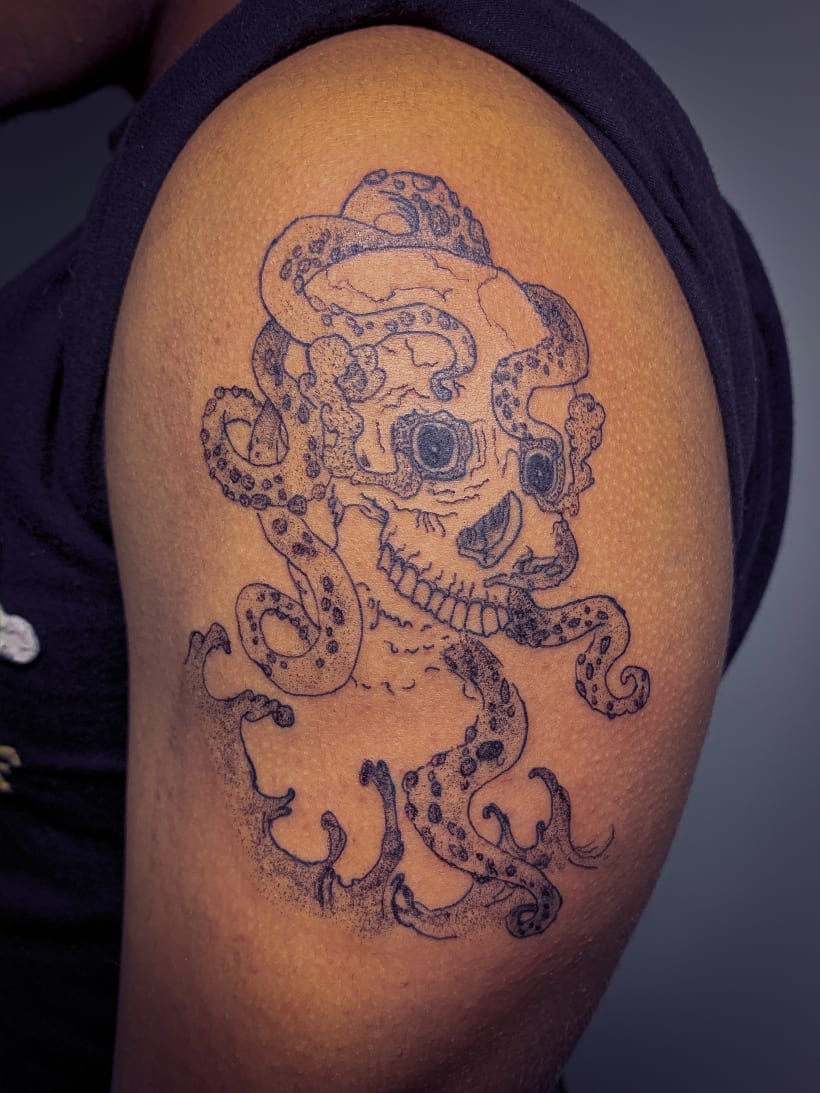 Mi Proyecto Del Curso Tatuaje Para Principiantes Skull Kraken
