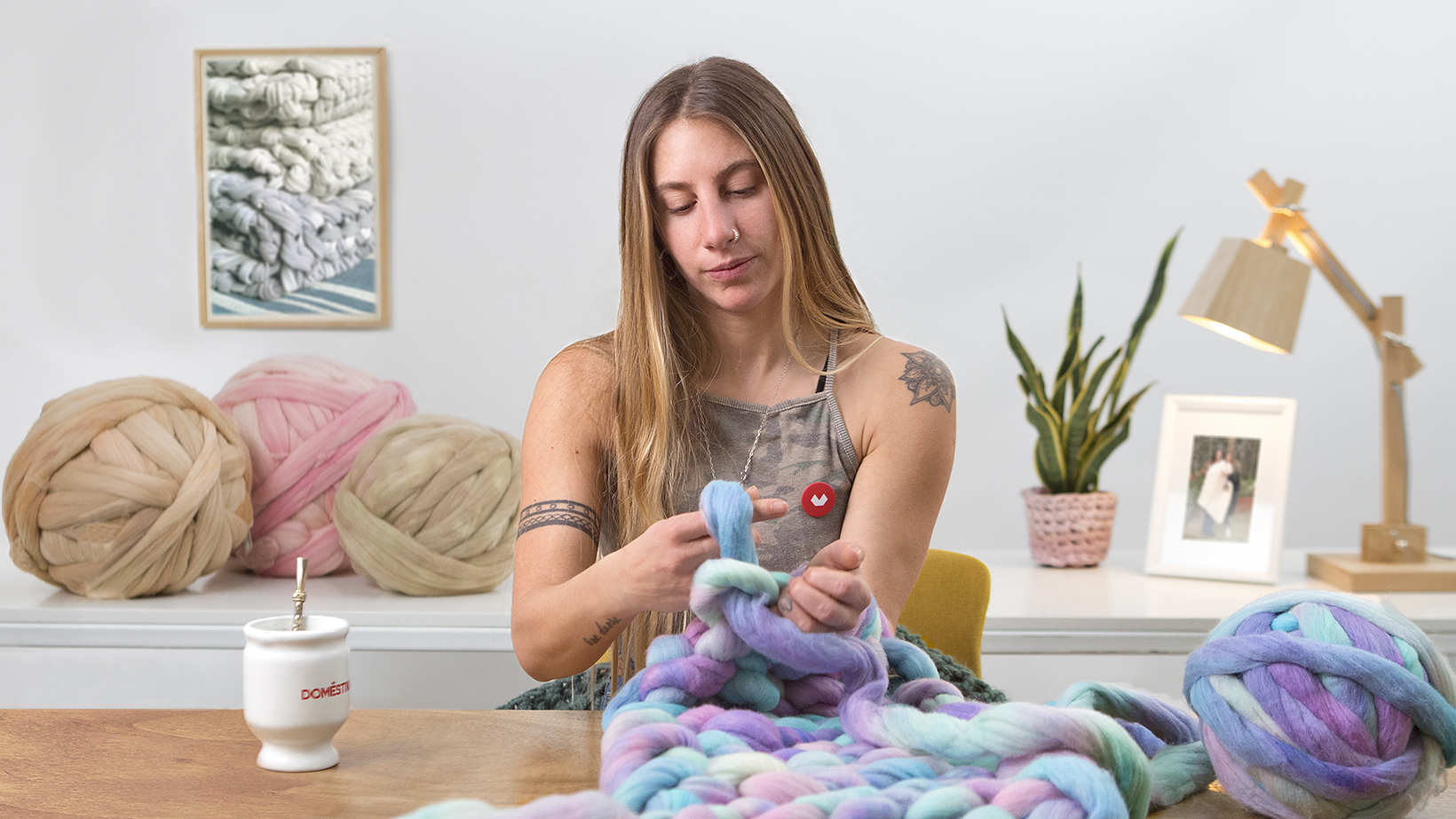 Introduzione all’arm knitting e alla tintura della lana