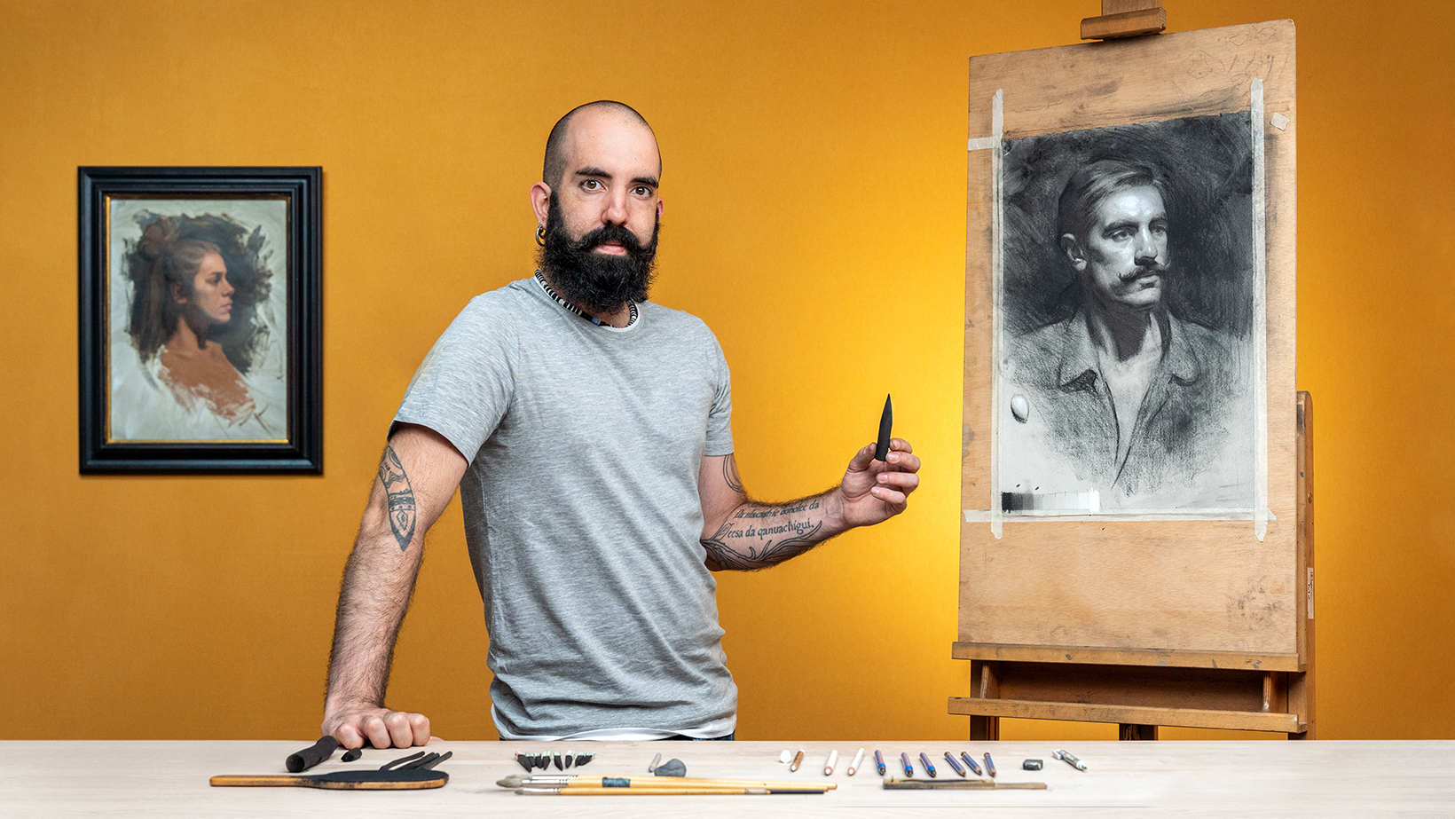 Realistic Portraits Using Charcoal