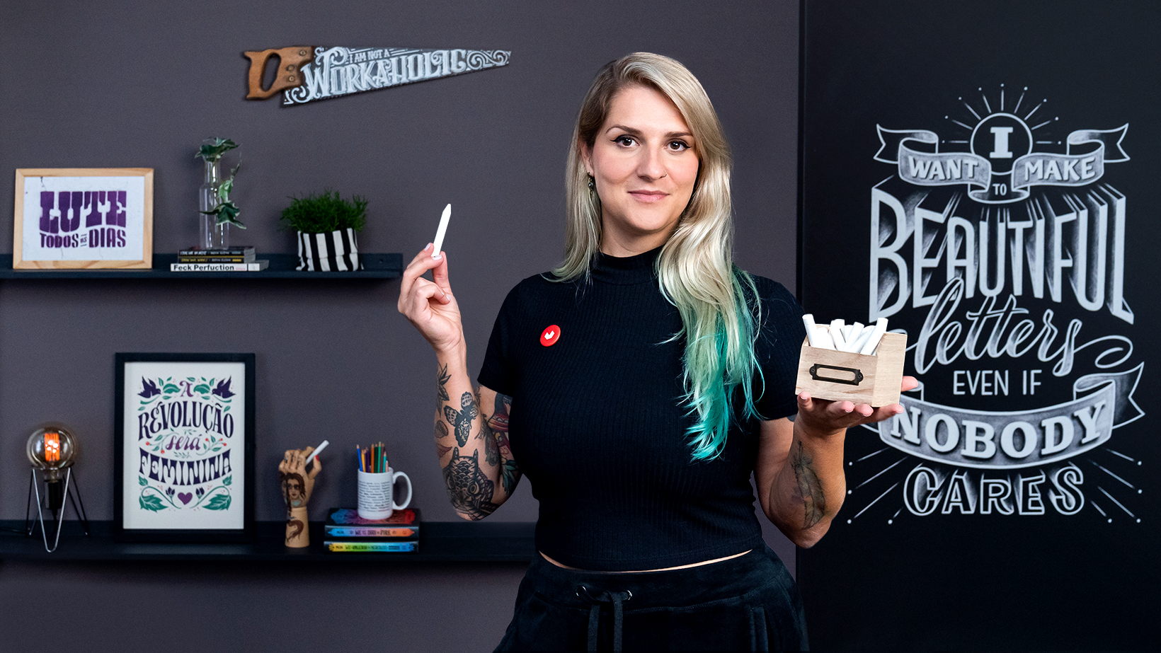 Lettering su lavagna per murales