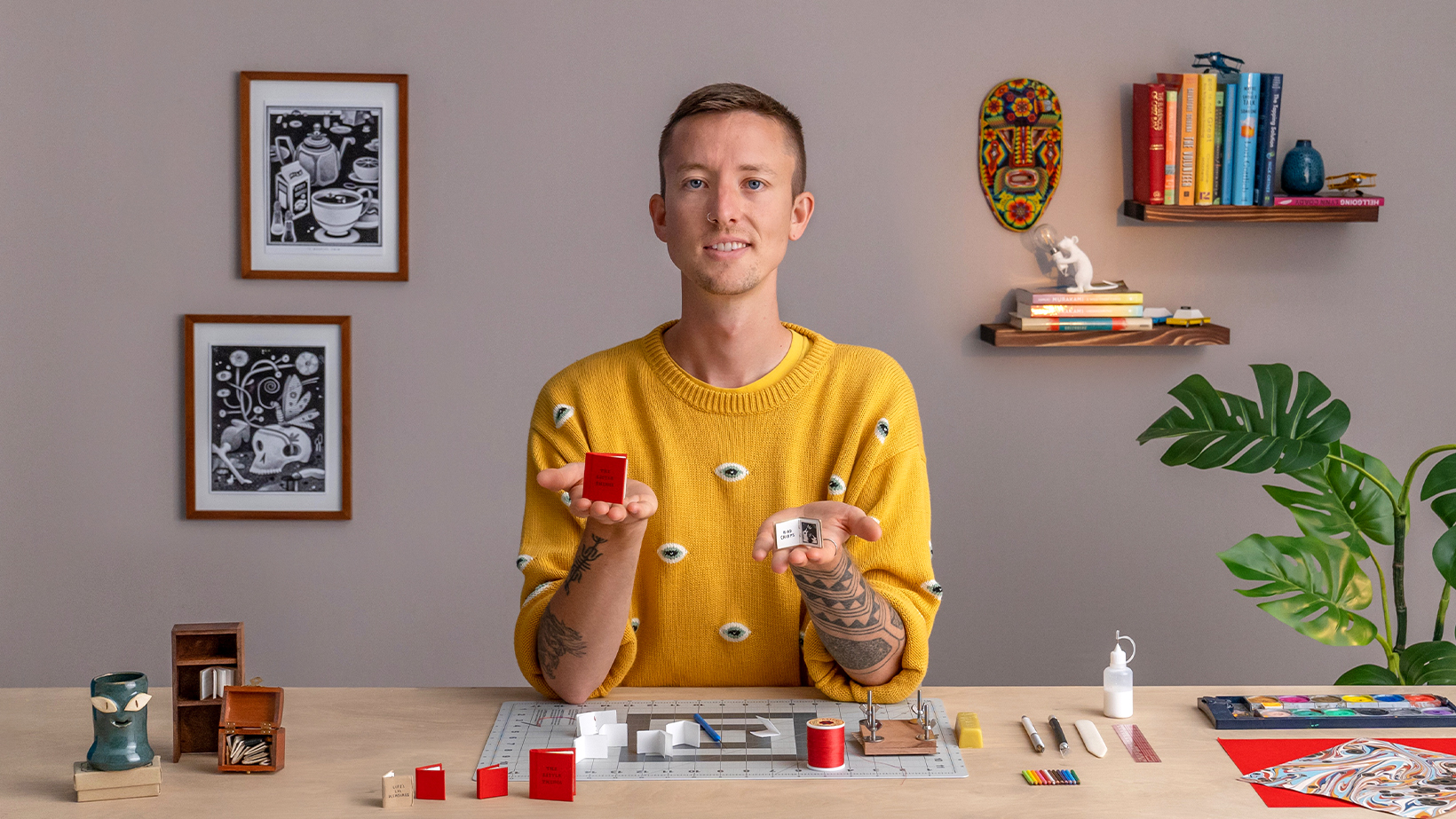 Miniaturbücher illustrieren und binden